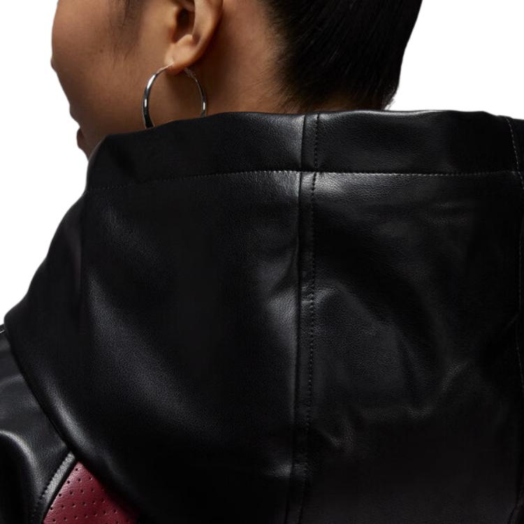 Jordan As W J FlTfx Lthr Hooded Zipper Color Block Jacket Women Jackets IF0948-011