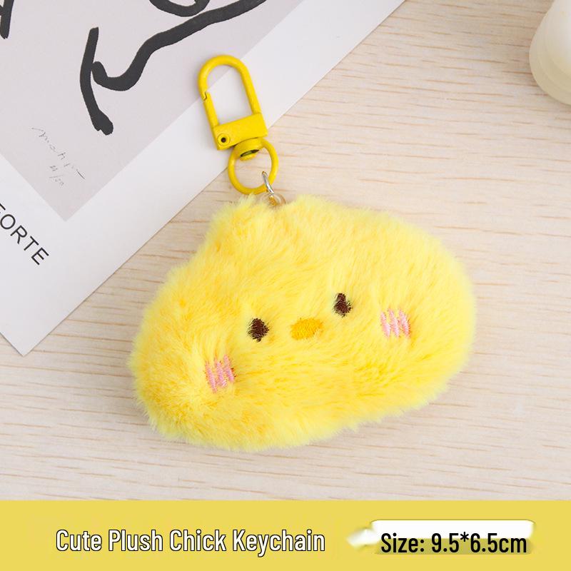 Charming Cartoon Heart Plush Keychain Pendant - Girly Bag Accessory and Gift