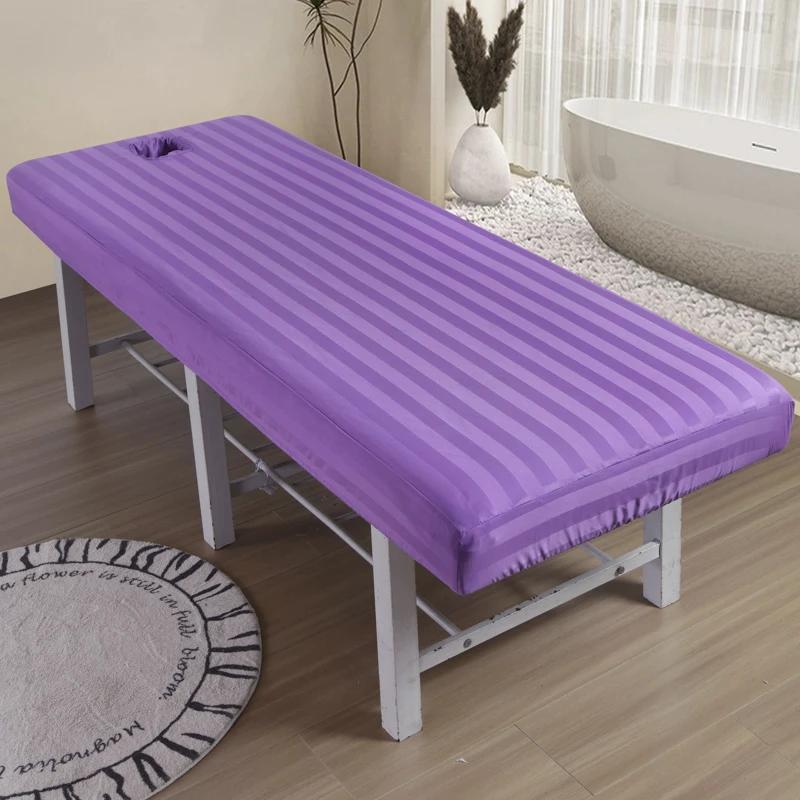 Solid Color Massage Beauty Bedsheet Salon Sheets Spa Bed Covers Hospital with Hole Lightweight Spa Treatment Couch Tablecloth