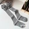 Lazy Style Over-the-Knee Women's Socks: Autumn/Winter White & Grey Scrunch, Thigh-High, Calf Boot Socks, Cotton, Japanese JK Style.