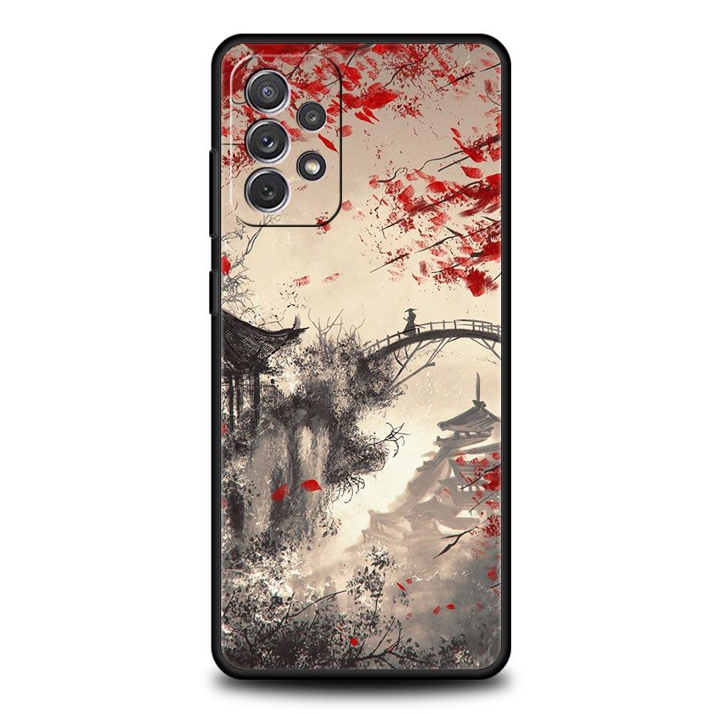 Ink and Wash Landscape Case for Samsung A51 A71 A21S A12 A11 A15 A25 A31 A41 A52 A32 A23 A33 A53 A73 A03S A05S A13 5G A72 Cover