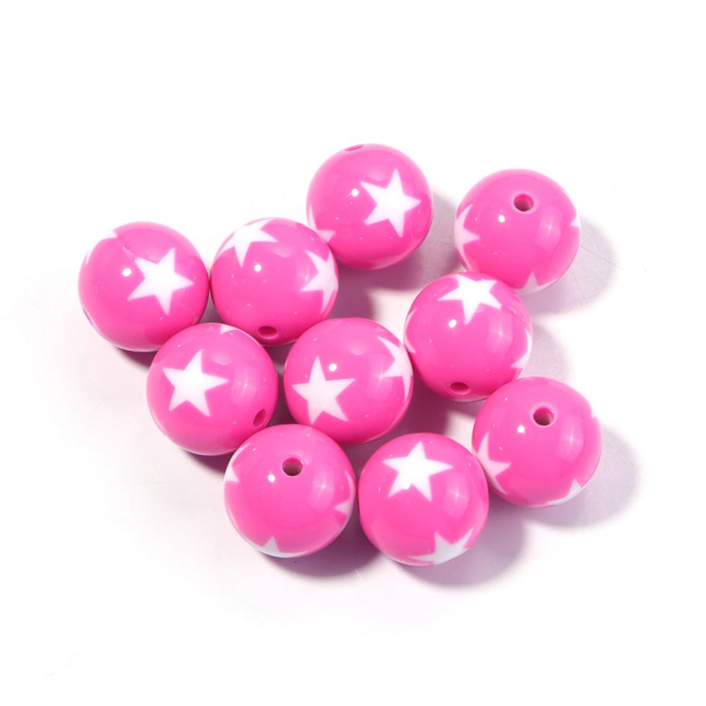 10-20pcs/lot 12 16 20mm Acrylic Beads Double Color Star Round Beads Loose Spacer Beads For Jewelry Making DIY Bracelet Necklace