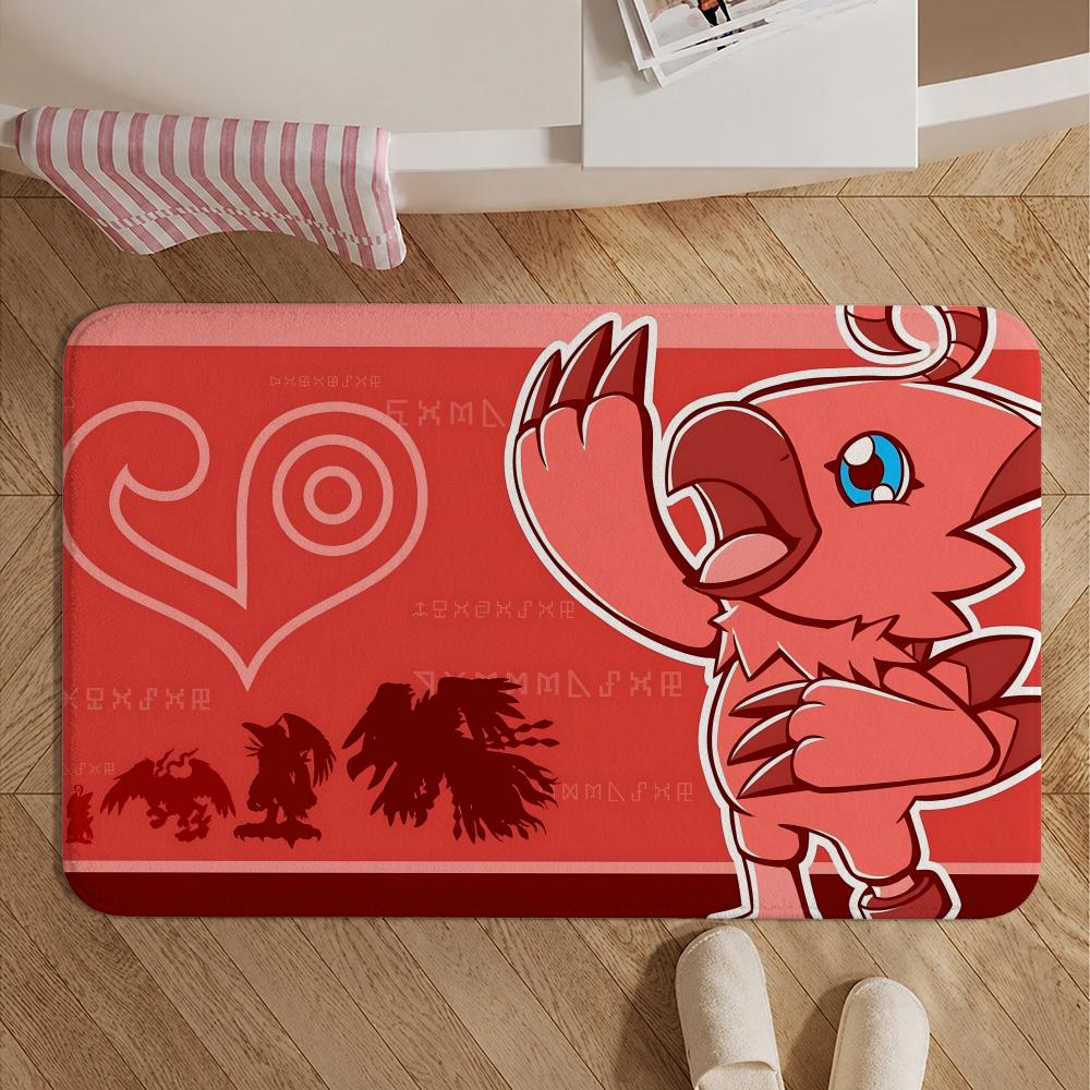 Anime-Digimon AdventureS Floor Mat Soft Non-Slip Bath Mat, Bedside Carpet, Absorbent Doormat for Home