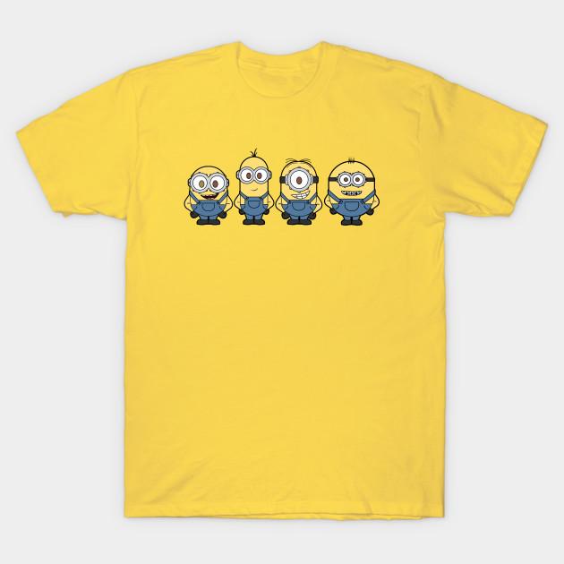

Men Black Print T-shirt Minions Kevin, Stuart, Bob And Otto No-Cut Transfer Paper Print Cotton Tshirt M жёлтый