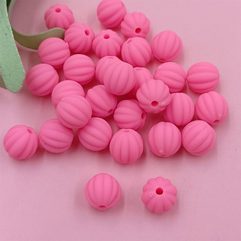 Gifts Rubber Beads Bracelets DIY Jewelry Making Pumpkin Handmade Necklace Loose Beads 30Pcs 12mm