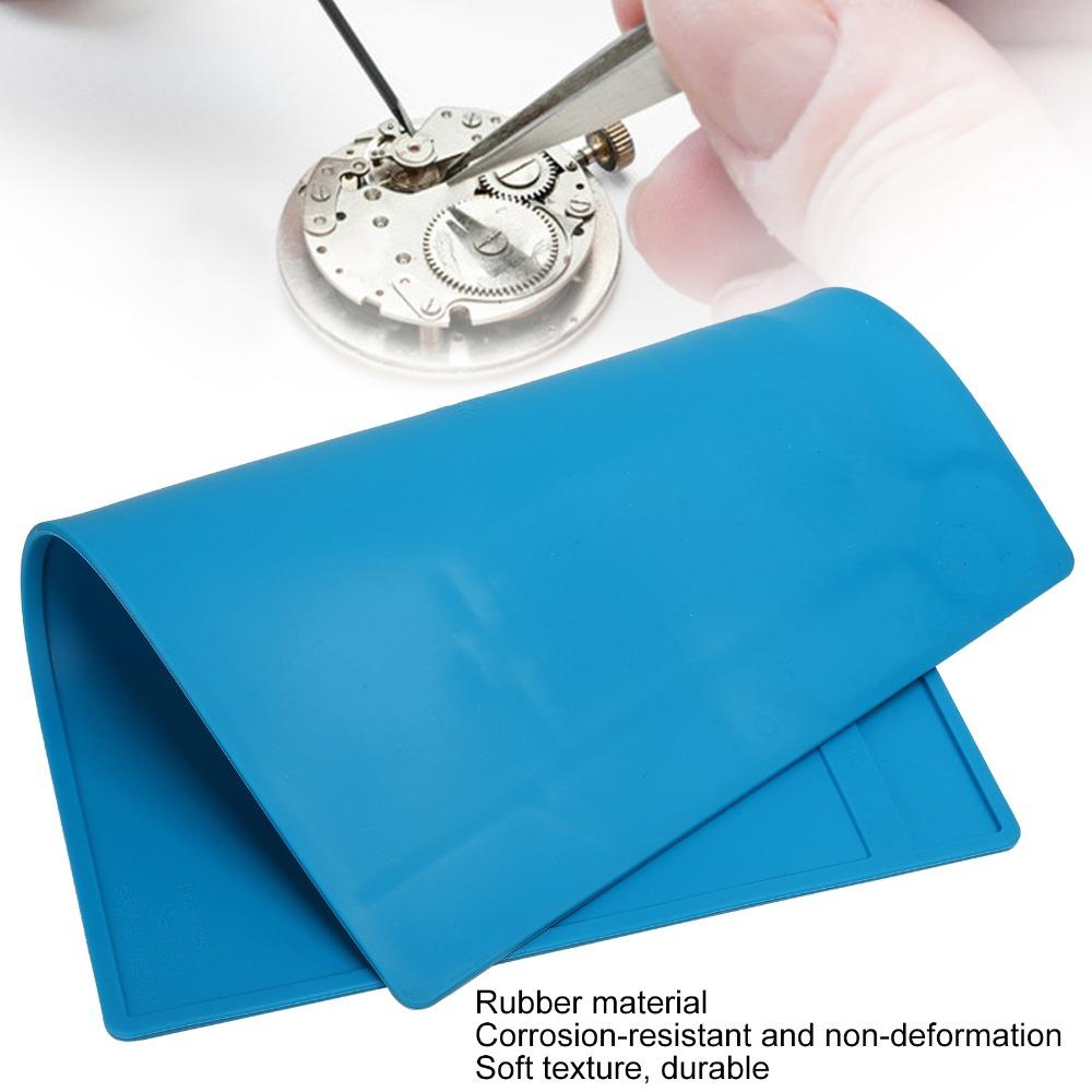Scale Ruler Watch Repair Mat Blue Silicone Soldering Mat Soft Rubber Watchmaker Pad  Soldering Work