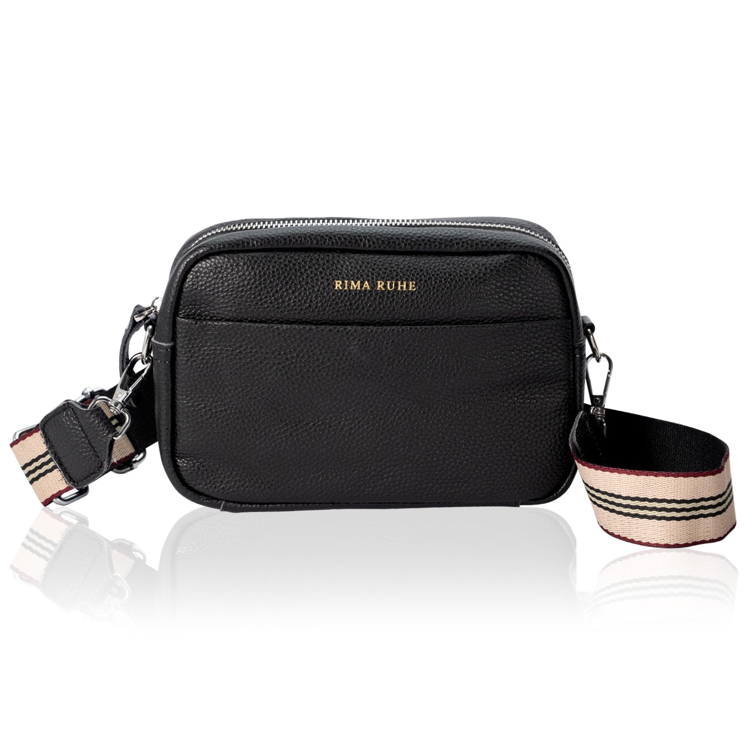 

RIMARUHE Women s Crossbody Shoulder Bag (Genuine Leather) [Cheap Design, Small Size, Adjustable Length] (Black)