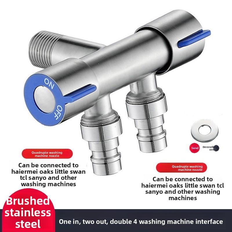 

Black Bibcock Double Using Washing Machine Faucet Wall Bathroom Corner Garden Outdoor Tap Mop Balcony G1/2