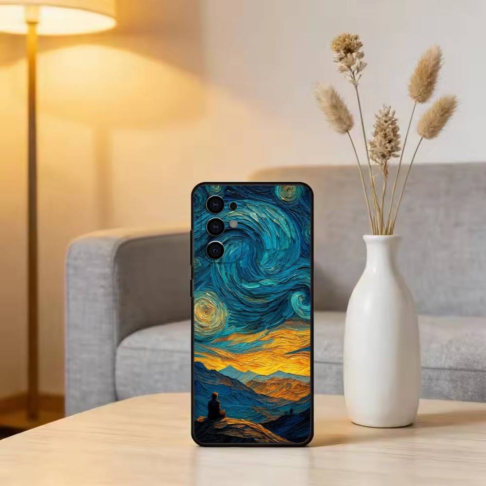 

T-The S-Starry N-Night Phone Case Black Silicone Soft For Samsung S25,S24,S21,S22,S23,S30,Ultra,S20,Plus,Fe,Lite Samsung S23ULTRA5G
