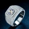 2026 Moissanite Group Inlaid with Diamonds Men's Ring Luxury Atmosphere Classic Gypsy Ring