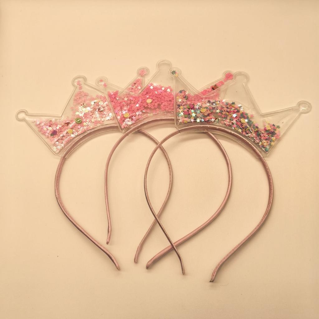 Glitter Plastic Cat Ear Hairband for Kids-Sweet Halloween Party Headband with Quicksand Crown Design
