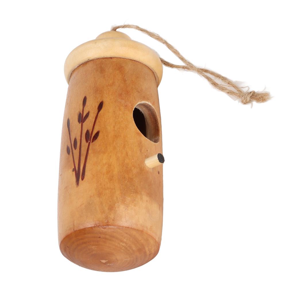 Wooden Hummingbird House Outside Hanging Wooden Hummingbird House for Indoor Outdoor Garden Decor Quadrate Bottom