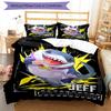 3pcs Jeff the Land Shark2 Pattern Bedding Set Duvet Cover Set Includes Duvet Cover &pillowcases, Perfect All Season Bedroom Decoration & Gift