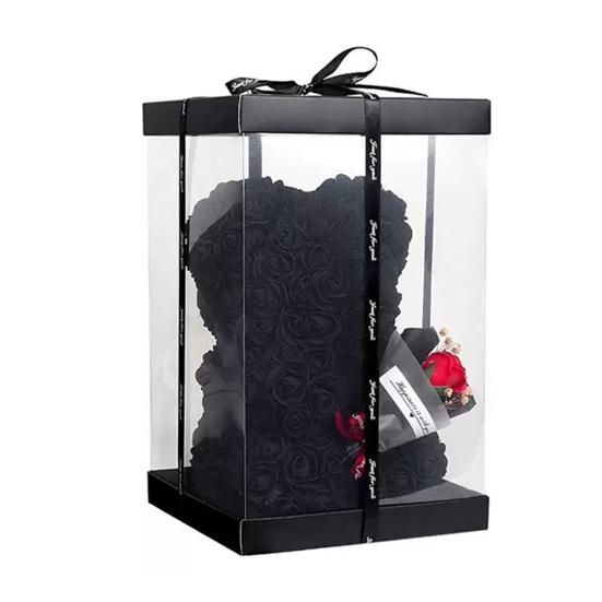 Cute Bear Artificial Rose Flower with Gift Box Valentine's Day Gifts for Mom Wife Grandma Girlfriend Sister In Mother's Day Birthday Anniversary