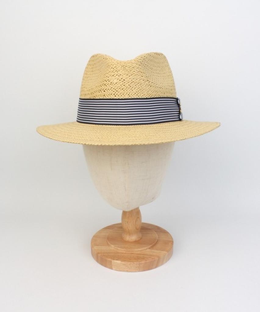 Yunibeosyeolkemiseuteuli Stripe Line Summer Beige Fedora - Big Size Summer Fedora