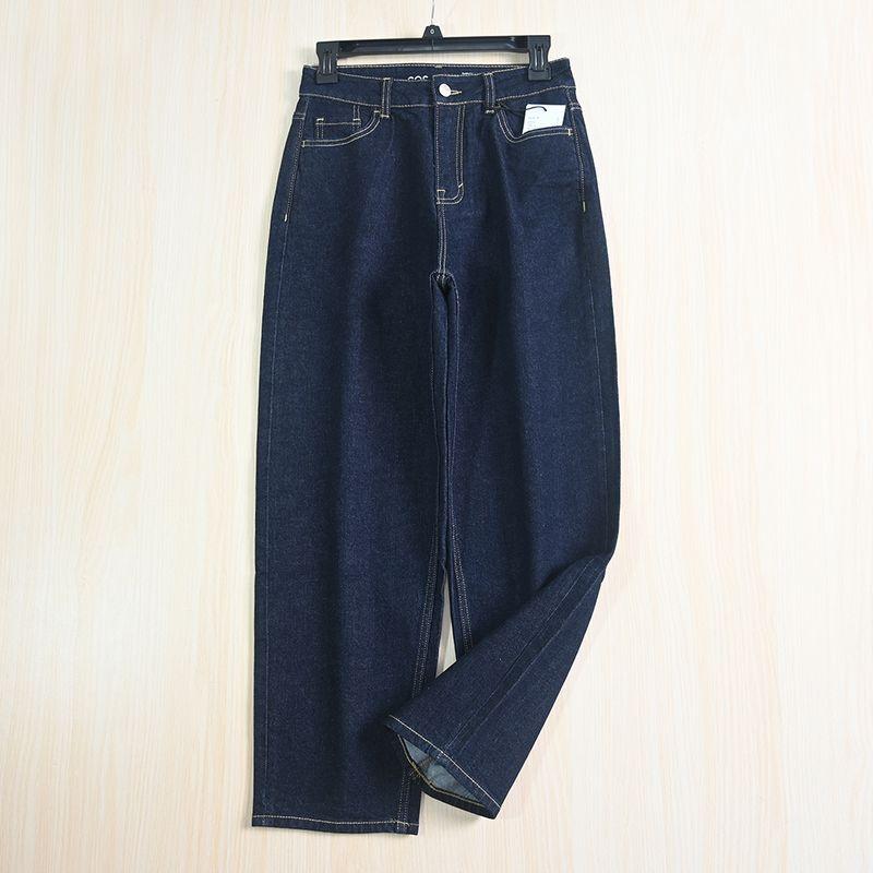 

[Piggy Home] Pear Shapes Import and Export Quality High Waist Washed Cotton Denim Pants Loose Wide Leg Daddy Pants Dark Blue EUR29