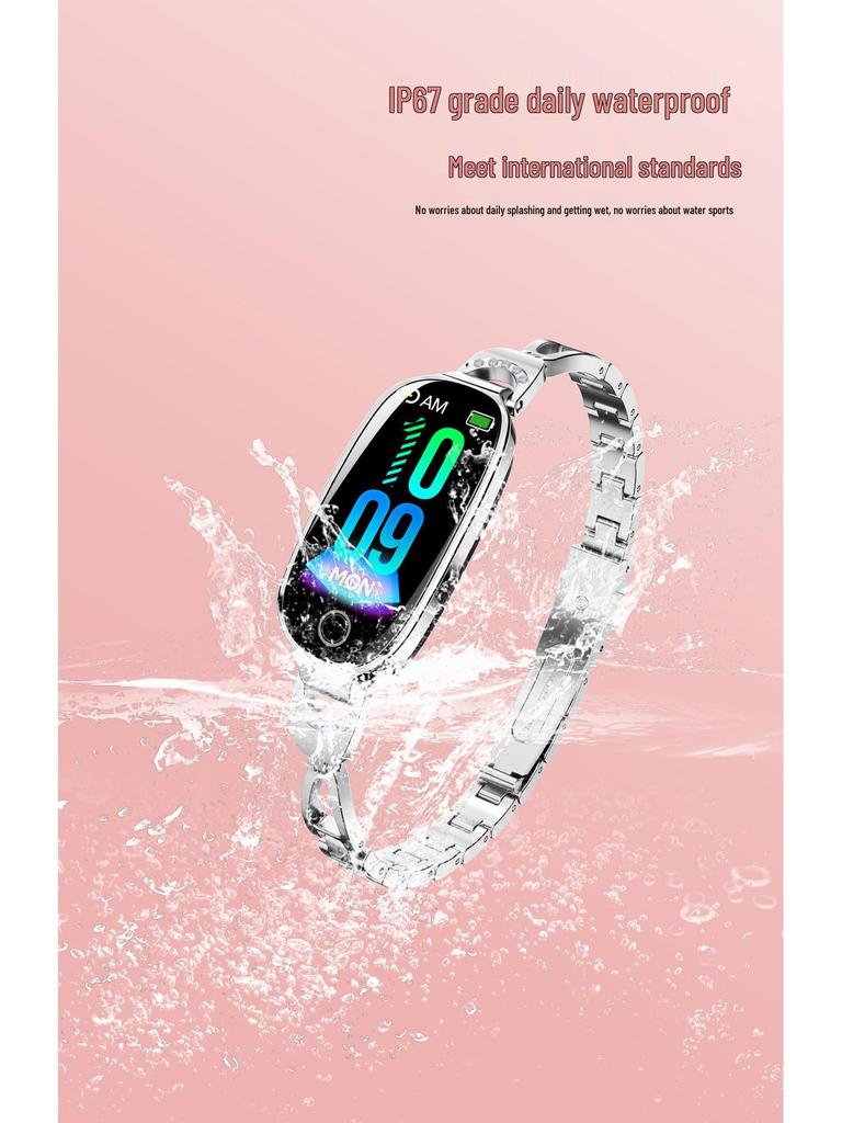 F81 Women's Smartwatch: Glucose, Blood Pressure, Heart Rate, Temperature Monitor with Pedometer & Call Alerts