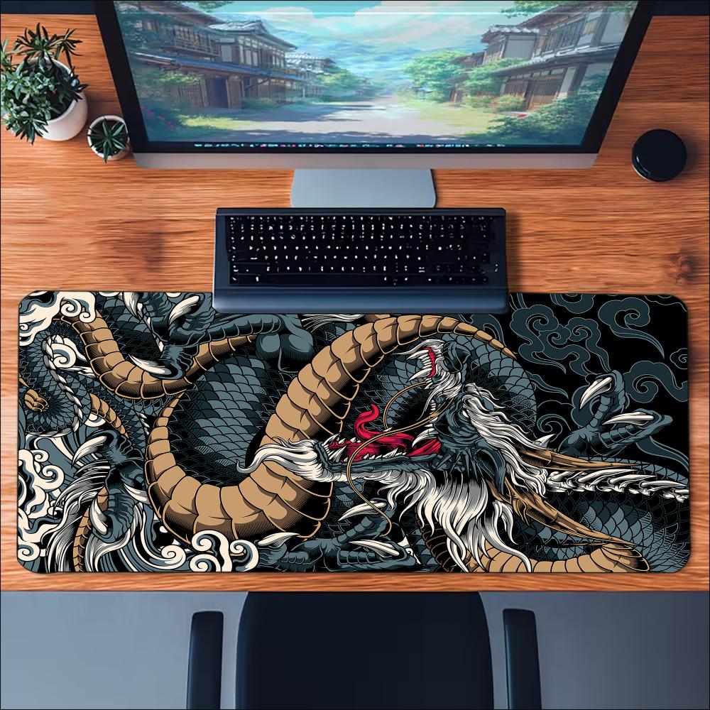 Oriental Dragon Art Large Desk Mat NonSlip Rubber Gaming Mouse Pad Keyboard Pad For Office Laptop Gamer Workstation