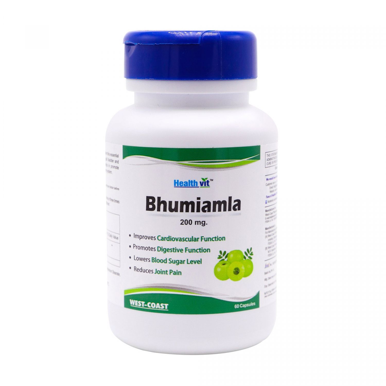 

Бхуміамла (60 кап, 200 мг), Bhumiamla, Health Vit