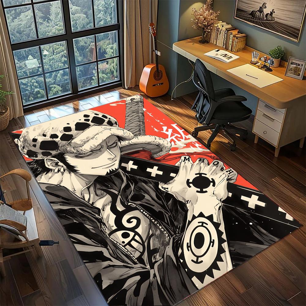 One Piece Trafalgar Law Rug Carpet Large Area Rug Non Slip Washable Floor Mat Gamer Room Bedroom Home Decor