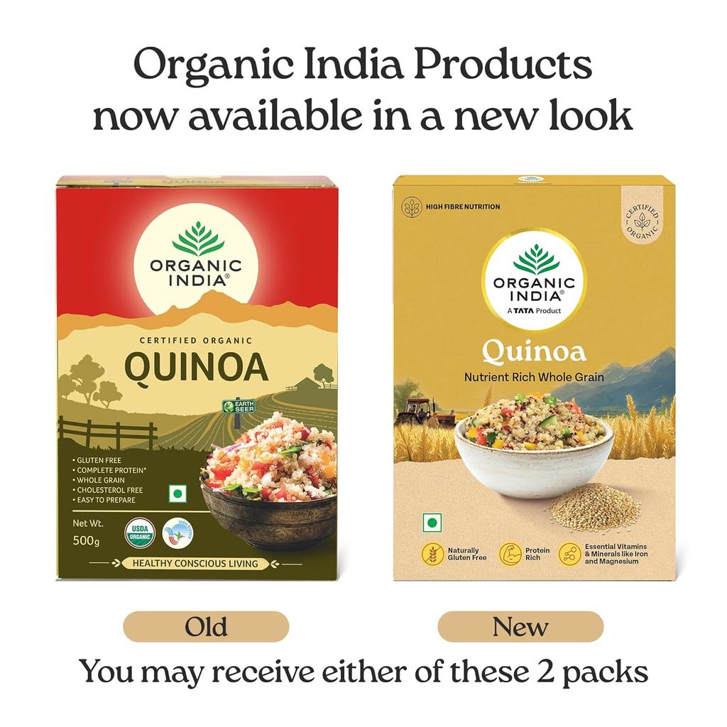 ORGANIC INDIA Quinoa 500g Nutrient-Rich Whole Grain Gluten-Free Protein-Rich Source of Iron Magnesium