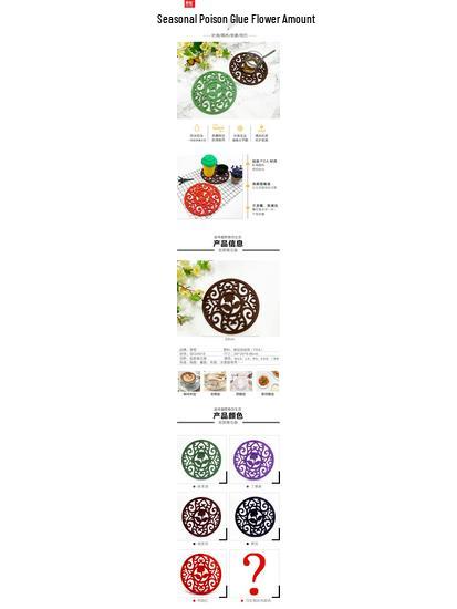 Chrysanthemum-Shaped Silicone Placemat - Round, Anti-Scald, Heat-Resistant Pad, Hollowed-Out, Thickened, Medium-Sized.