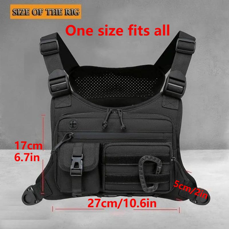 Outdoor Vest Multi-Functional Waterproof Wear-resistant Backpack Men's Chest Bag for Hunting Fishing Camping