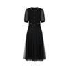 JUZUI Elegant Faux Two-Piece Mesh Knit Dress