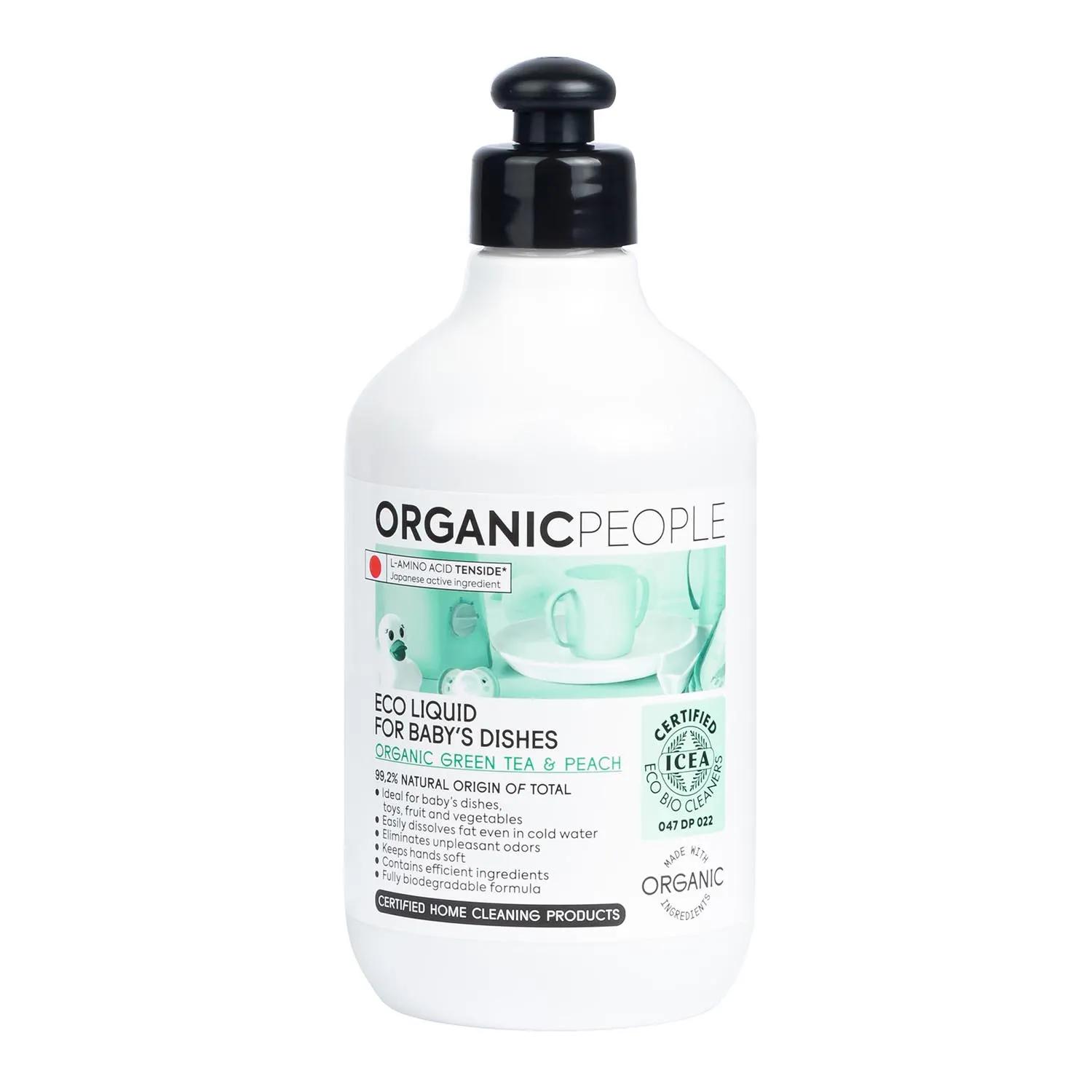 Organic People Органический зеленый чай и персик Эко жидкость для мытья детской посуды 200 мл