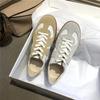 Gehen Sie zu Frühling~ 2025 Deutsche Trainingsschuhe, Frühling und Sommer Retro-Leder Flachsohlen-Sportschuhe Koreanische Version Schnür-Freizeit-Board-Schuhe Damen