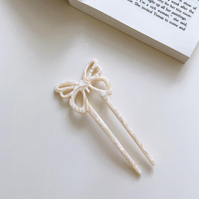 

U-образная вилка для волос, модные заколки для волос из ацетата черепаховой расцветки, шпилька, дизайн с бабочкой, палочки для волос, женские головные уборы