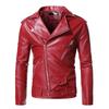 Autumn and winter men's European and American lapel leather jacket business casual zipper decorative locomotive leather jacket PY