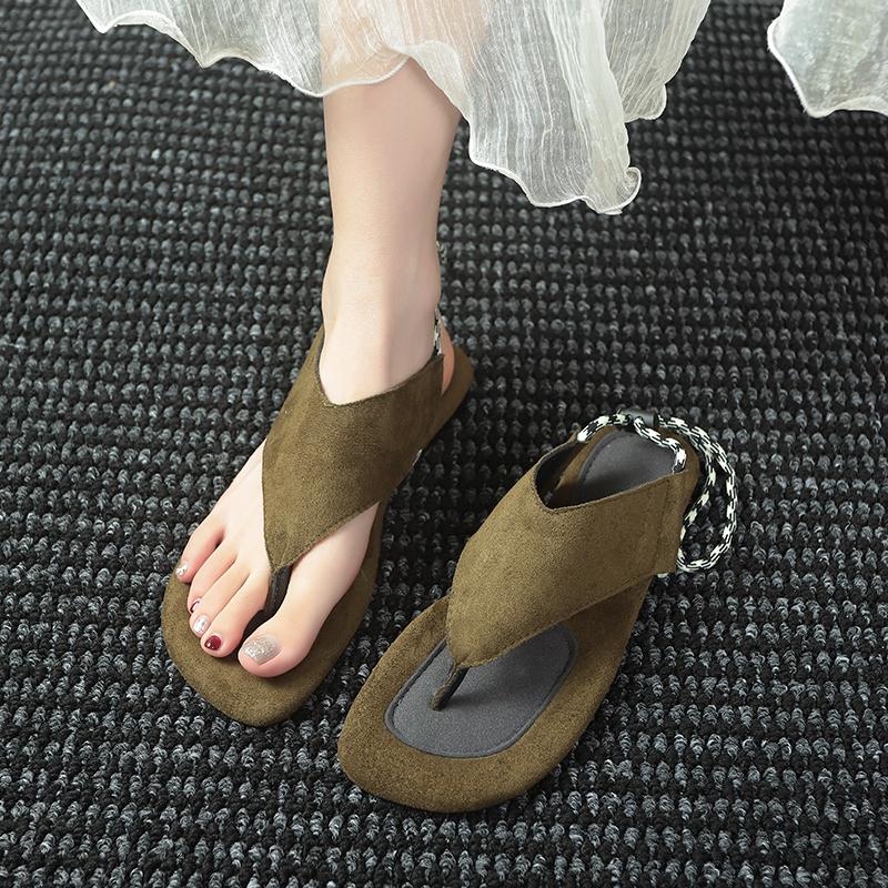 Fashion 2025 Summer Pinch Toe Women's Sandals Fashion Lace-up Beach Sandals Women Summer Light Comfortable Best Seller Flat Sandals