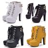 Lace Up High Women's Heel Belt Boots Ankle Fashion Boots Women's Boots Womens Cutout Booties And Boots