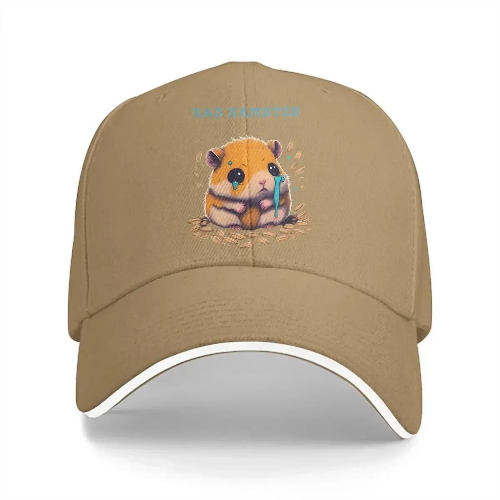 Washed Men's Baseball Cap Cry Trucker Snapback Caps Dad Hat Sad Hamster Golf Hats