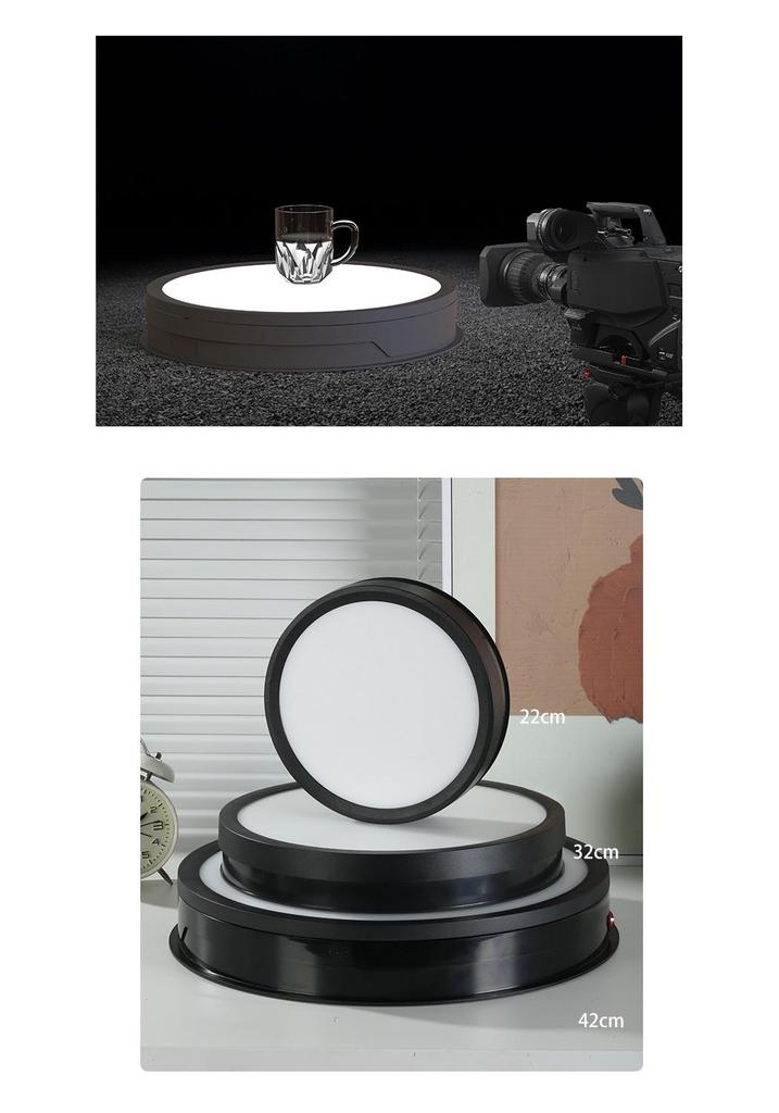 Color-Changing Rotating Display Stand with Remote Control for Live Streaming and E-commerce Shooting