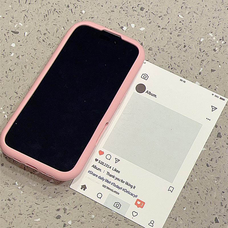 Pink 3D Love Heart Stand Holder Decompression Case For For Iphone 16 1 13 14 12 Pro Max Soft Silicone Phone Cover