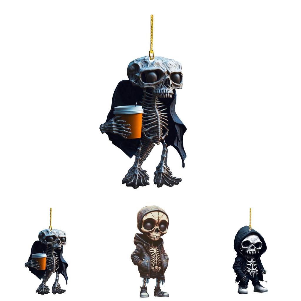 Halloween Skull Car Hanging Decor Acrylic Car Accessory For Automotive Style