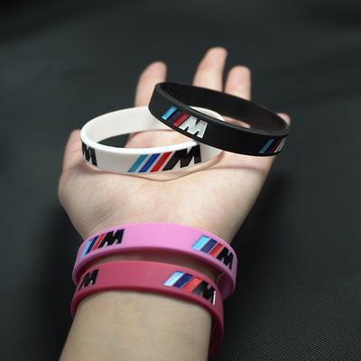 For BMW M Emblem M3 M5 X1 X3 X5 X6 E46 Car M Power Sili0cone Rubber Wristband Flexible Bracelet Sports Bangle Interior