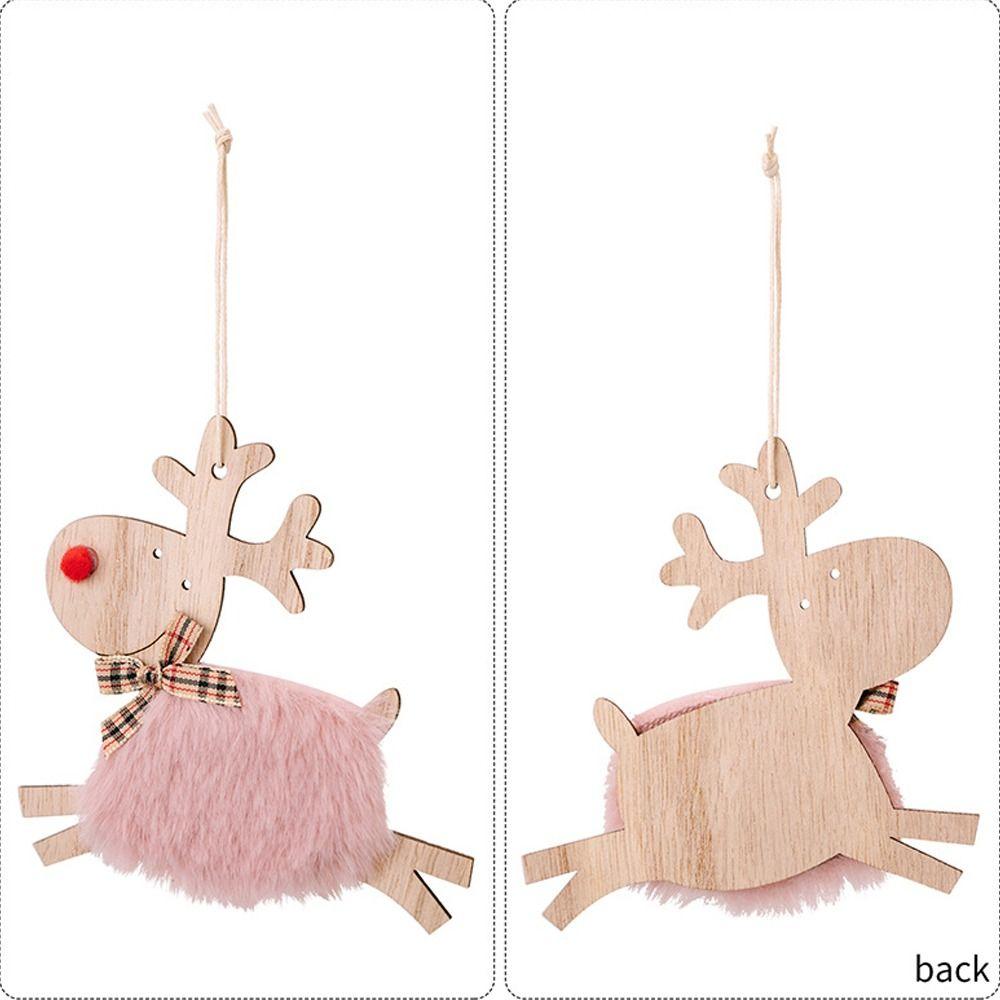 4pcs Handmade Christmas Tree Plush Deer Decor Cute Reindeer Xmas Tree Pendants  Children Gifts
