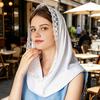Pañuelo para la cabeza con capucha Tejido de gasa ligero y transpirable Sombrero turbante con protección solar Bordado de encaje Envoltura para la cabeza ligera para el día a día