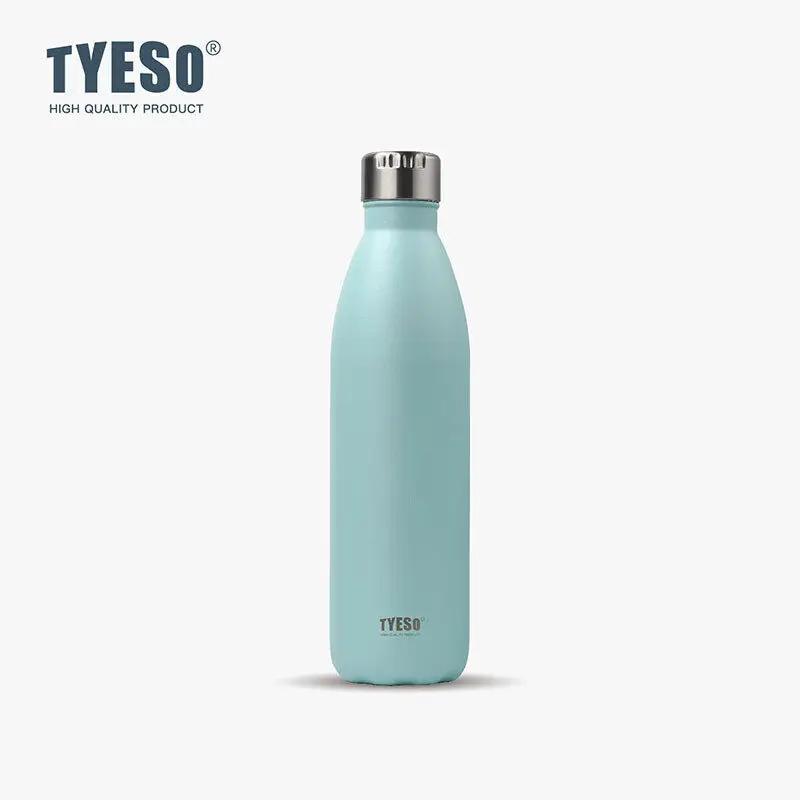 Tyeso 750ml Cola-Shaped Sports Water Bottle Vacuum Insulated Stainless Steel Thermal Cup Portable Bike Bottle Travel Tumbler 750ML зелёный