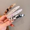 High-End Oval Straight Hair Comb with Versatile Side Clip - Spring/Summer Style for Makeup and Colored Hair