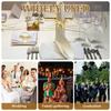 6 pcs Gold / Silver Napkin Buckle Luxury Serviette Ring Bow Napkin Ring  For Table Dining Decor