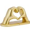 Love Gesture Bookend Golden Resin Ornament Shelves Study Living Room Desktop Decoration Originality Arts And Crafts Holder