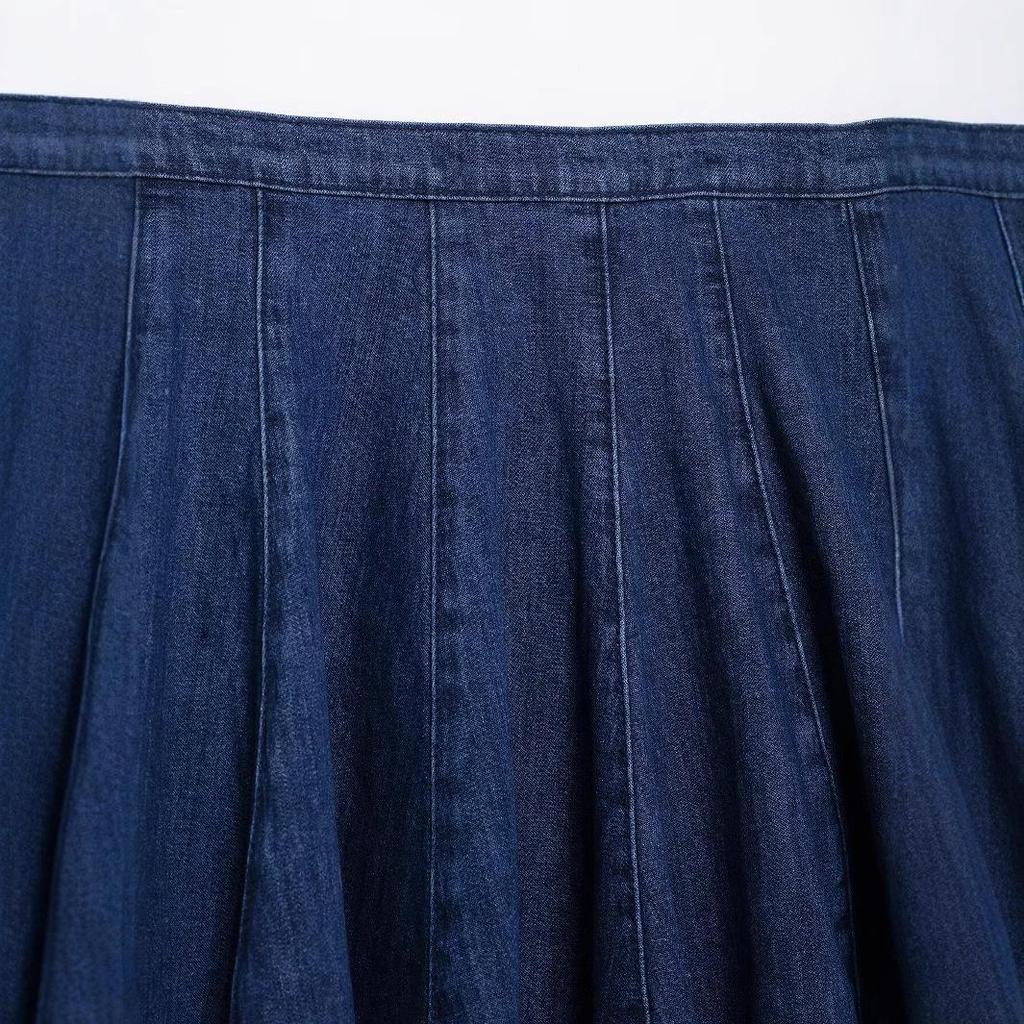 Europäische & Amerikanische Damenmode Sommer 2025: Denim-Minirock mit Zierstichen