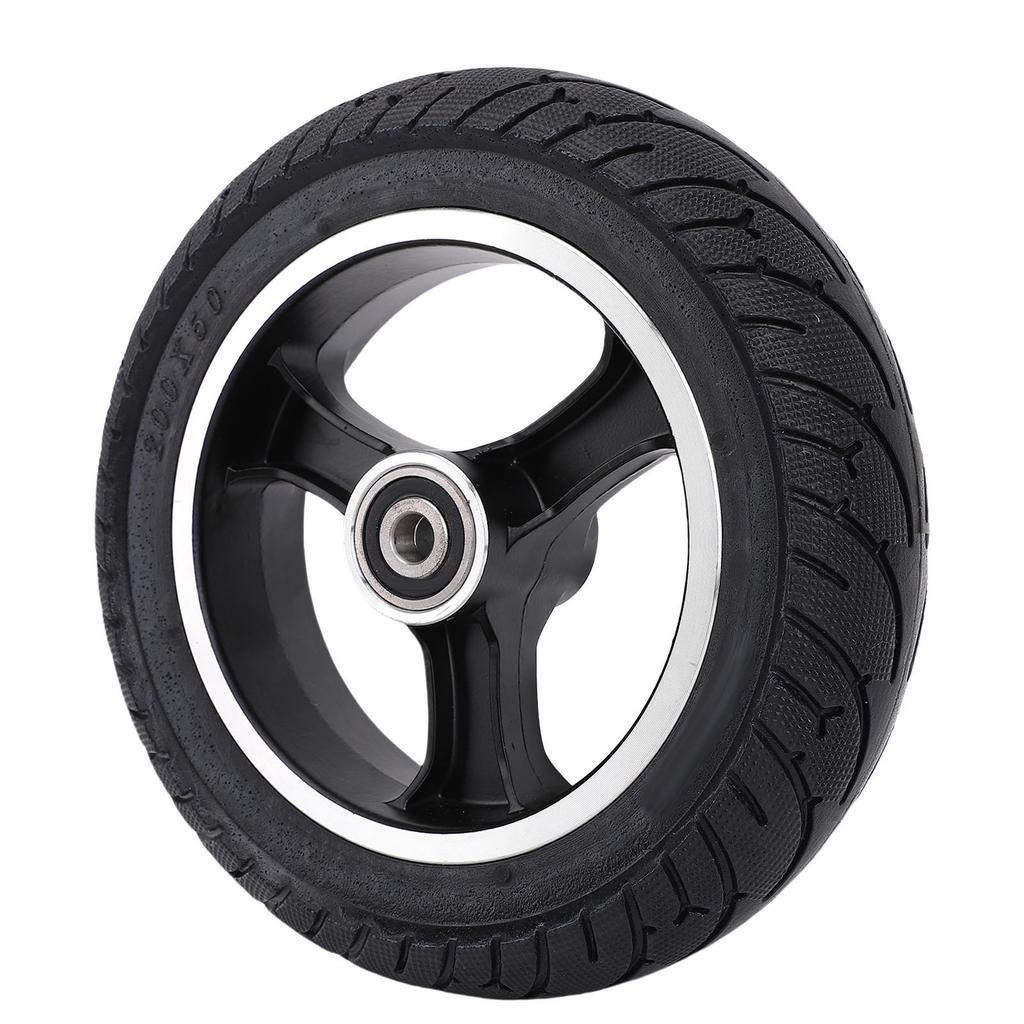 200x50 Solid Tire Wheel Damping 8 X 2 Inch Scooter Tire with Aluminum Alloy Hub Replacement for Razor E100 E200 E300