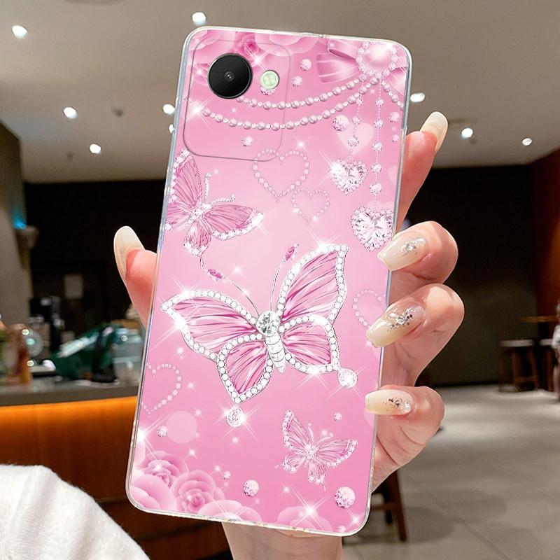 Case For oppo Realme C30 Capa Coque For Realme C30s Flower Butterfly Phone Cases Funda Soft Silicone Transparent TPU Jelly Cover