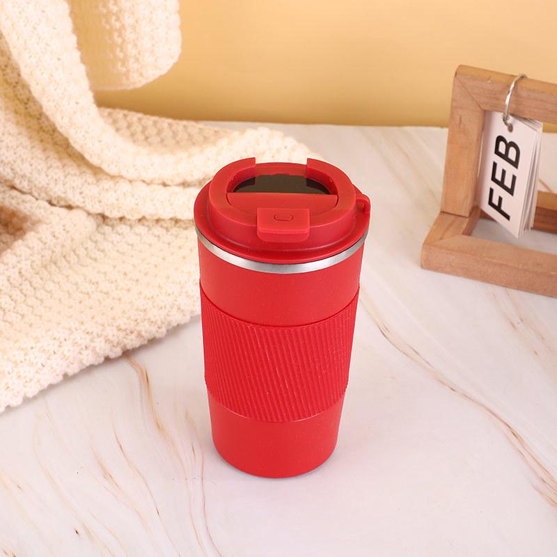 304 Stainless Steel Smart Coffee Mug with Silicone Sleeve - Insulated Travel Cup for Outdoor and Car Use