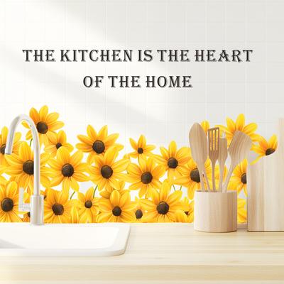 Sunflower English Quote Wall Sticker Removable Self-Adhesive Background Decor for Bedroom Living Room Home Decoration
